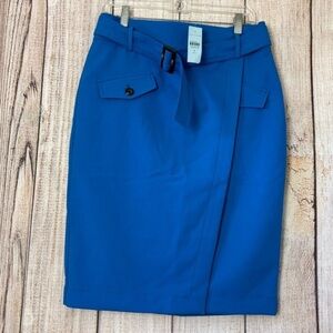 Ann Taylor Womens Belted Wrap Pocket Pencil Curvy Fit Skirt size 8P